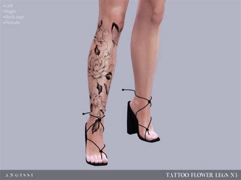 Free Download Flower Legs N3 Tattoo By Angissi By Tsr Lana Cc Finds