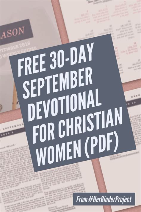 Free 30 Day Devotional For September Called In Every Season For