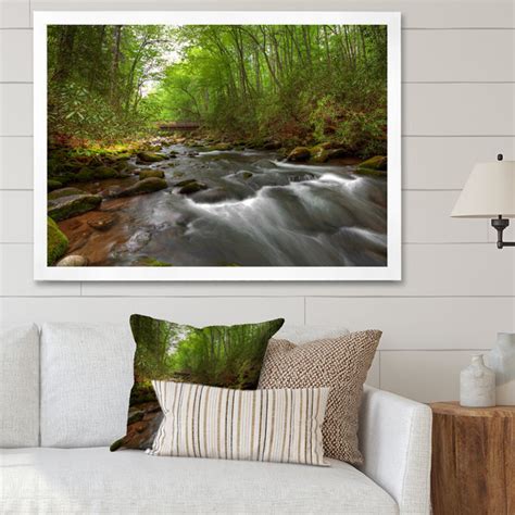 Millwood Pines River In Green Summer Forest On Canvas Painting Wayfair