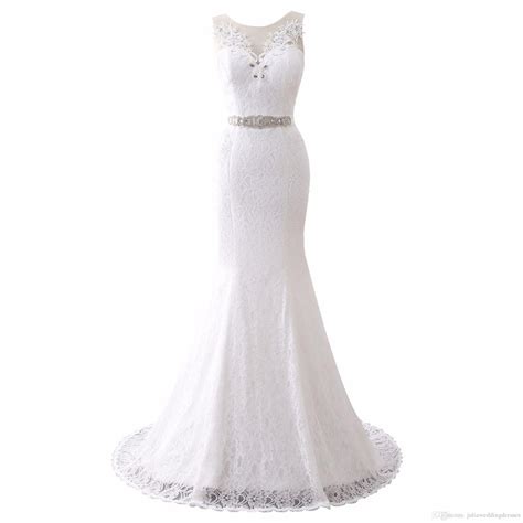 New Elegant Lace Mermaid Wedding Dresses With Appliques Beaded Crystals Long Plus Size Bridal