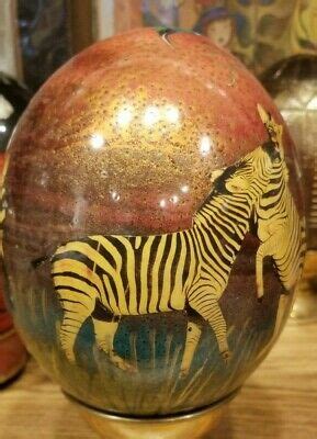 How much should i sell my eggs for? Vintage 6" HAND DECORATED OSTRICH EGG South Africa ...