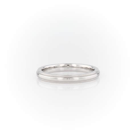 Milgrain Comfort Fit Wedding Ring In 14k White Gold 25mm Blue Nile