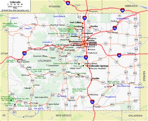 Road Map Of Colorado State Colorado State Road Map