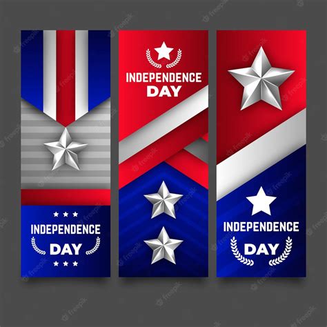 Free Vector Independence Day Banners Template Theme