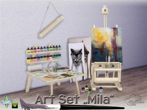 The Best Mila Art Hobby Set By Buffsumm Sims 4 Sims Sims 4 Cc