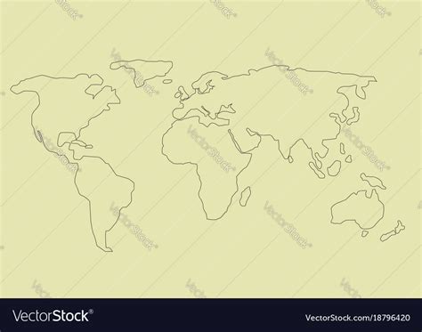 Simple World Map Royalty Free Vector Image Vectorstock