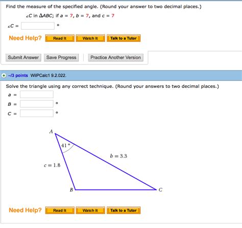 Since the interior angles of a triangle add up to be 180 degrees, i set up the equation like so i have put a lot of mental effort into figuring this out, though, so i will tell you what i did and hopefully you can tell me where i went wrong and how to correct my mistake. Solved: Determine The Indicated Angle Measure, 0. (Round Y ...
