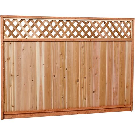 Composite wooden fence panels usually have metal fixtures that you can adjust if you would like to open the panels to let in some light or take in the view. 6 ft. x 8 ft. Premium Cedar Lattice Top Fence Panel with Stained (SPF) Frame (Actual Size: 68-3 ...
