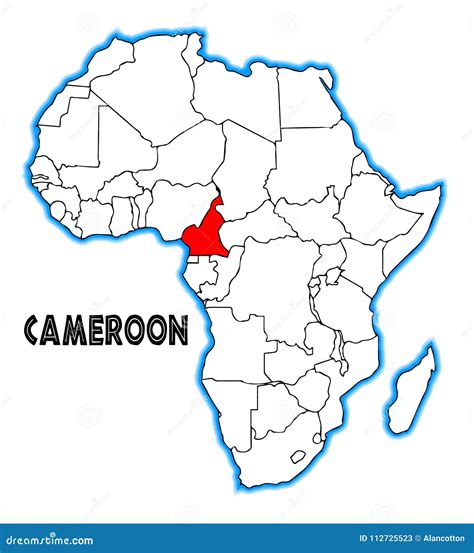 Carte Du Cameroun Afrique Illustration De Vecteur Illustration Du