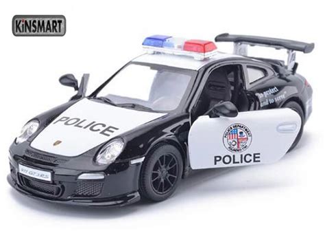 Kinsmart Porsche 911 Gt3 Rs Diecast Police Car Toy 136 Black Bb01a580