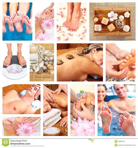 Beautiful Spa Massage Collage Stock Photo Image Of Body Health