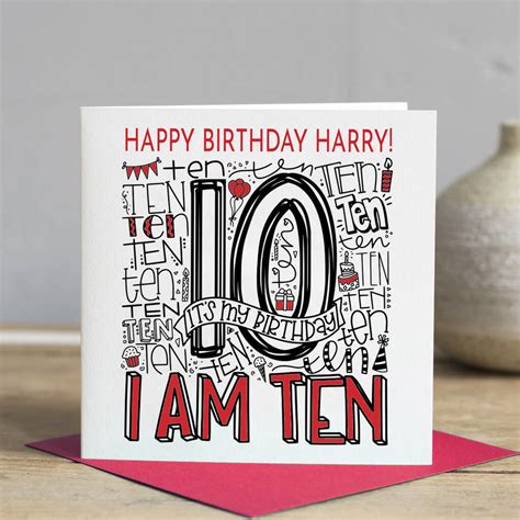 Personalised 10th Birthday Card By Lisa Marie Designs