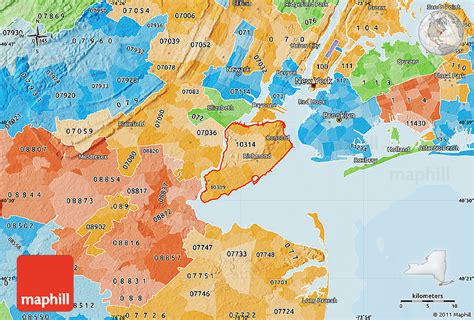 Political Shades Map Of Zip Codes Starting With 103