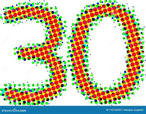 Printvector Colorful Numbers 30 30th Isolated On White Background
