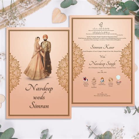 Anand Karaj Invitation Sikh Wedding Punjabi Wedding Wedding Details