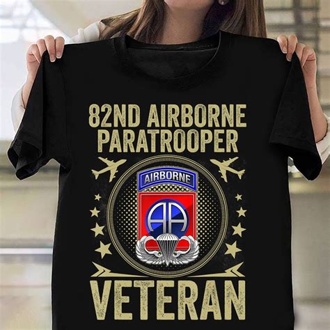 82nd Airborne Paratrooper Veteran Shirt Proud Us Army Veteran T Shirts