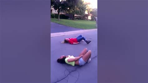 Two Girls Take A Hard Spill On Rollerblades Youtube