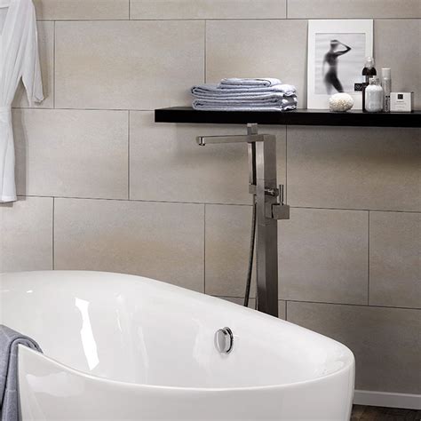Dumawall Plus Ecru Solid Bathroom Wall Tile Aps Wall Panelling
