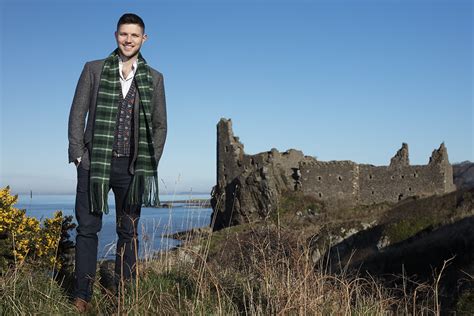 Musician Colm Keegan Wearing The Rosemarkie Waistcoat And A Woven Scarf