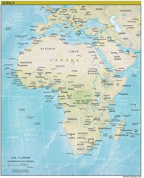 Interesting facts about african map. Africa continent detailed relief and political map ...