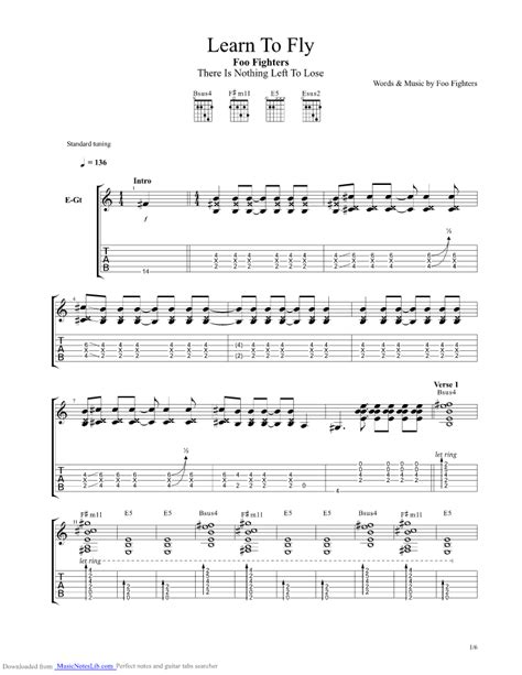 Learn To Fly Guitar Pro Tab By Foo Fighters