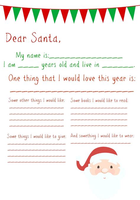 letter  santa templates  kids  write wishes