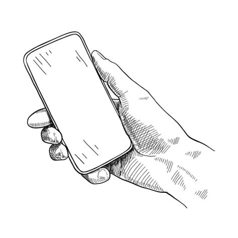 Desenho Vetorial Ilustração Mão Humana Segurando Smartphone — Vetor De