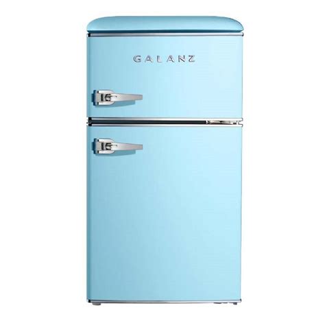 Galanz Cu Ft Retro Mini Fridge With Dual Door True Freezer In