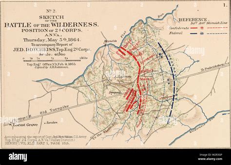 Battle Of The Wilderness 1864 Map Stock Photo Alamy