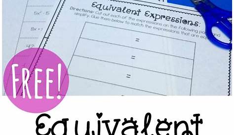 Equivalent Expressions Worksheet 8Th Grade : Balancing Equations Free