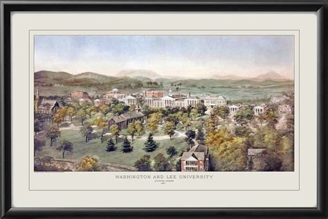 Restored 1907 Birds Eye View Of Washington And Lee University In