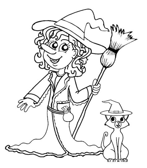 Happy Halloween Witches Coloring Page - Free Printable Coloring Pages