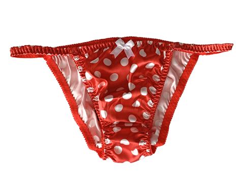Soft Satin Polkadot Sissy Tanga Knickers Underwear Briefs Panties Sizes 6 20 Ebay