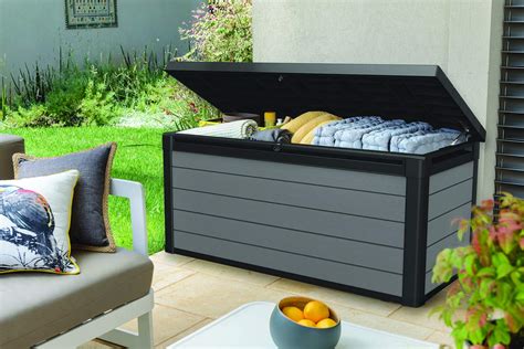 Keter Premier 150 Gallon Resin Large Deck Box For Patio Garden