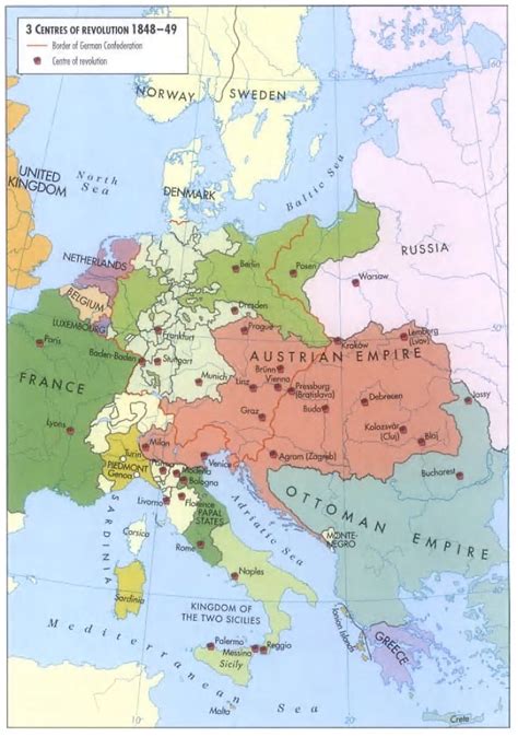 1848 Revolutions Map Of Europe Map