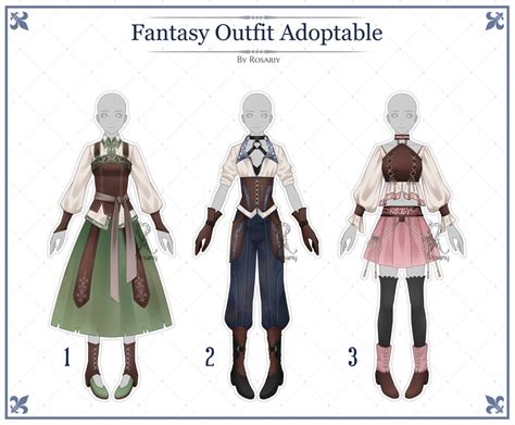 Closed Adoptable Fantasy Outfit 64 By Rosariy On Deviantart