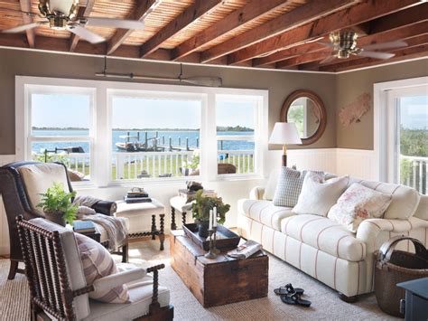 Coastal Cottage Beach Style Living Room Providence