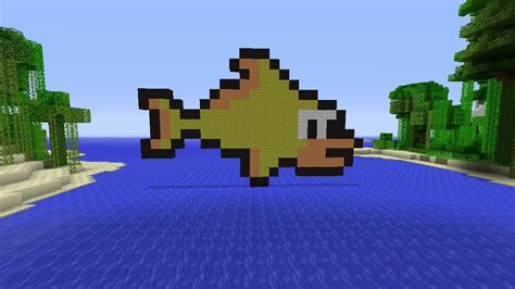 Minecraft Pixel Art Fish Youtube