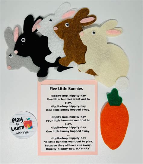 Five Little Bunnies Flannel Board Story Etsy