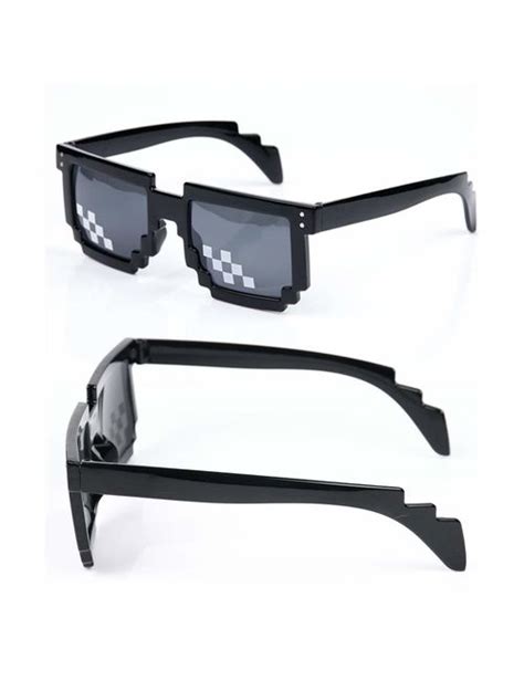 Buy Ysshui [3 Pack] Thug Life Sunglasses Men Women Glass 8 Bit Pixel Mosaic Glasses Photo Props