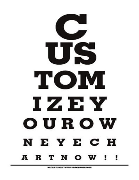 Customize Your Own Eye Chart Eye Chart Print By Frillychilidesign
