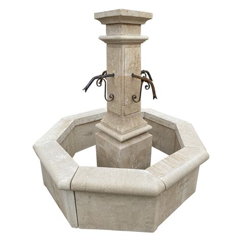 Hand Carved Limestone Central Fountain For Sale At 1stdibs