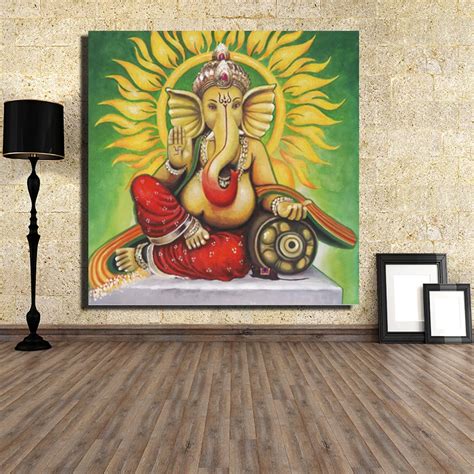 Hindu Gods Hd Print Canvas Paintings Indian Ganesha God Pictures For