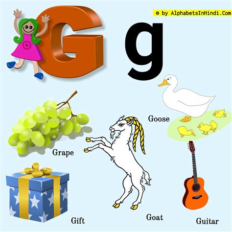 G For Grape Alphabet Phonic Sound And 5 Words Hd Image