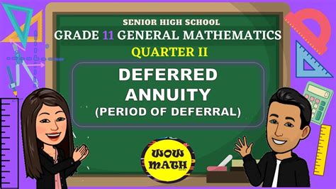 Period Of Deferral Deferred Annuity Grade 11 General Mathematics
