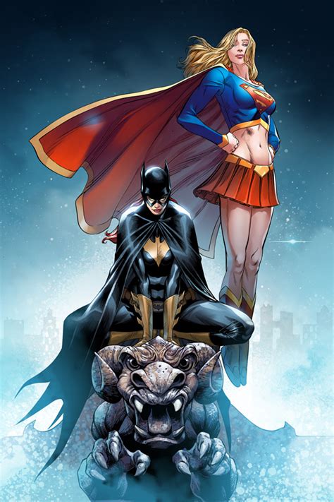 Batgirl Supergirl Worlds Finest Art Print
