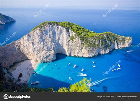 Navagio Beach On Zakynthos Island Greece Stock Photo By ©ccat82 155982596