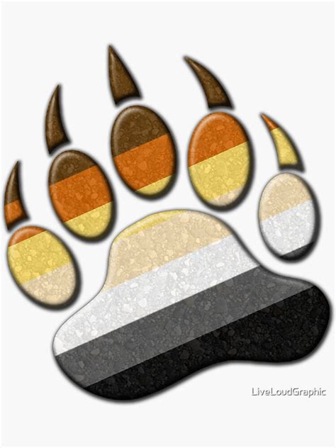 Gay Bear Pride Flag Colored Paw Symbol Sticker For Sale By Liveloudgraphic Redbubble