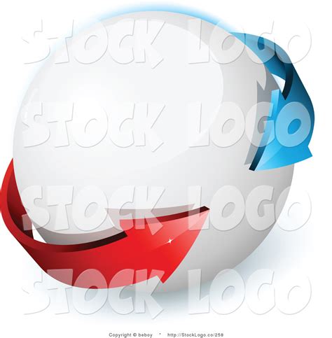 Vector Logo Of A Pre Made Logo Of Blue And Red Arrows Around On A White