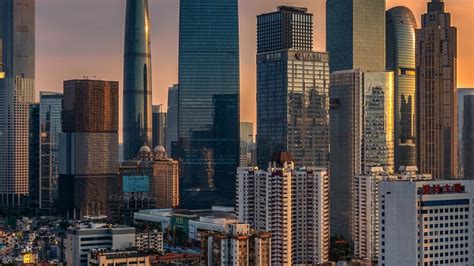 Free Download City At Dusk Buildings Houses Guangzhou China 1080x1920